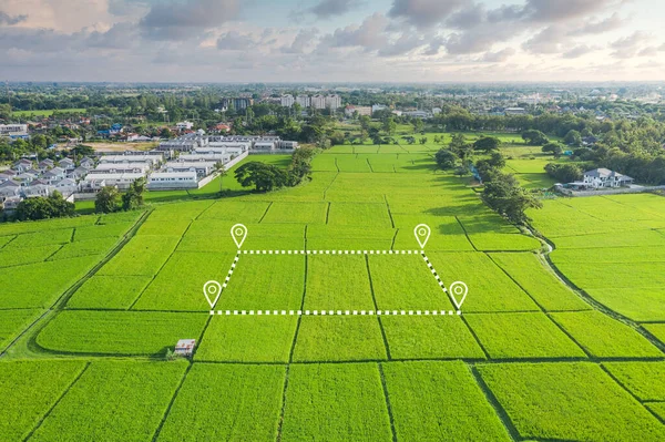 Land Plot Aerial View Identify Registration Symbol Vacant Area Map — Stock Photo, Image