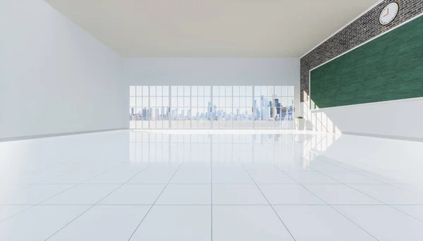 Rendering Classroom Interior Empty Green Board Background Stock Photo by  ©roncivil 383222458