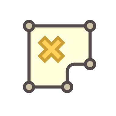 Arazi çizimi ve özellikleri veya arazi vektör simgesi şekli. Konut, inşaat, mülkiyet, satış, kira, satın alma ya da yatırım için uygun olmayan arazi. 48x48 piksel.