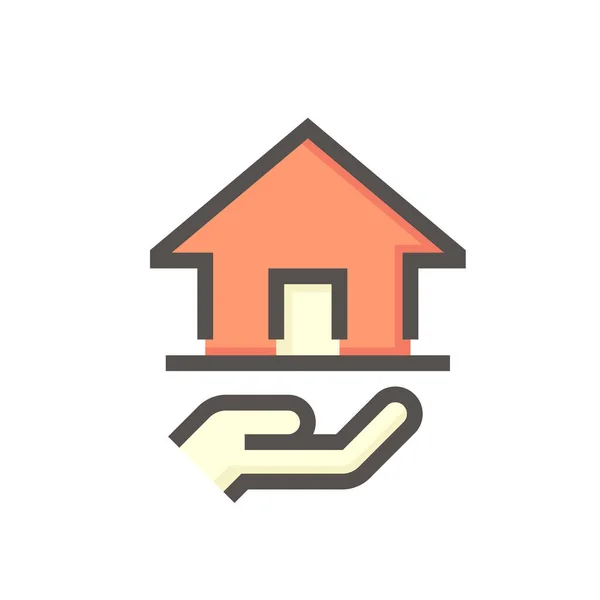 Propriedade Habitação Agente Ícone Vetor Corretores Imóveis Inclua Casa Edifício — Vetor de Stock