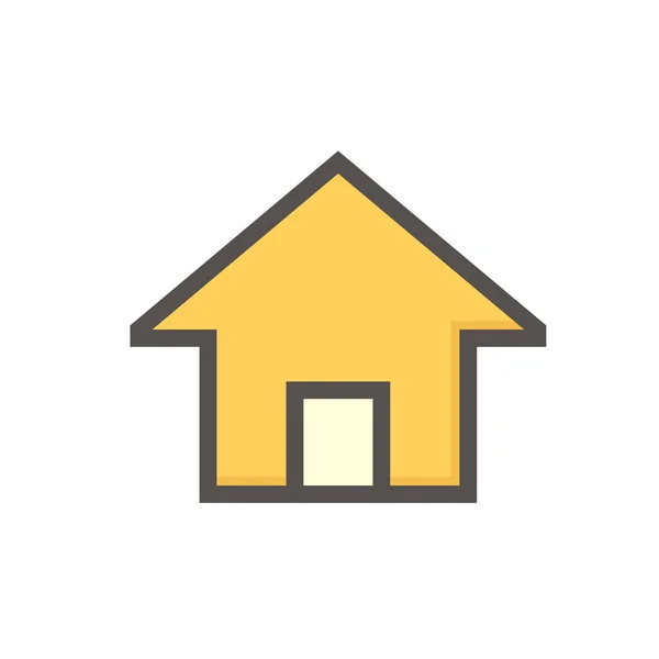 Casa Edificio Residenziale Con Semplice Icona Vettoriale Forma Simbolo Disegno — Vettoriale Stock
