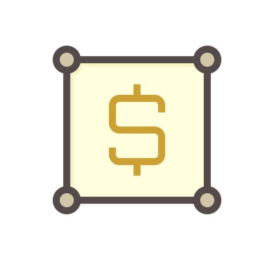 Yer çizimi vektör simgesi. Boş alan, konum nokta, yol ve konum. Gayrimenkul ya da konut paylaşımı, geliştirme, mülkiyet, satış, kira, satın alma ya da yatırım. 48x48 piksel.