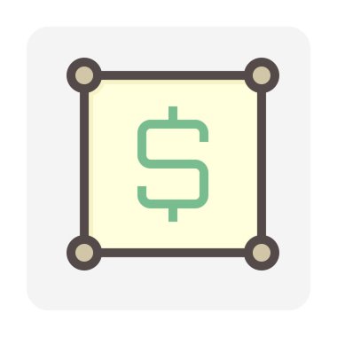 Yer çizimi vektör simgesi. Boş alan, konum nokta, yol ve konum. Gayrimenkul ya da konut paylaşımı, geliştirme, mülkiyet, satış, kira, satın alma ya da yatırım. 48x48 piksel.