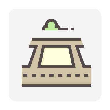 İniş vektörü simgesi. Yol kenarındaki boş alan, erişim yolundan oluşuyor. Emlakçı ve müteahhit için emlakçılık, inşaat, mülkiyet, satış, kira, satın alma veya yatırım. 48x48 px