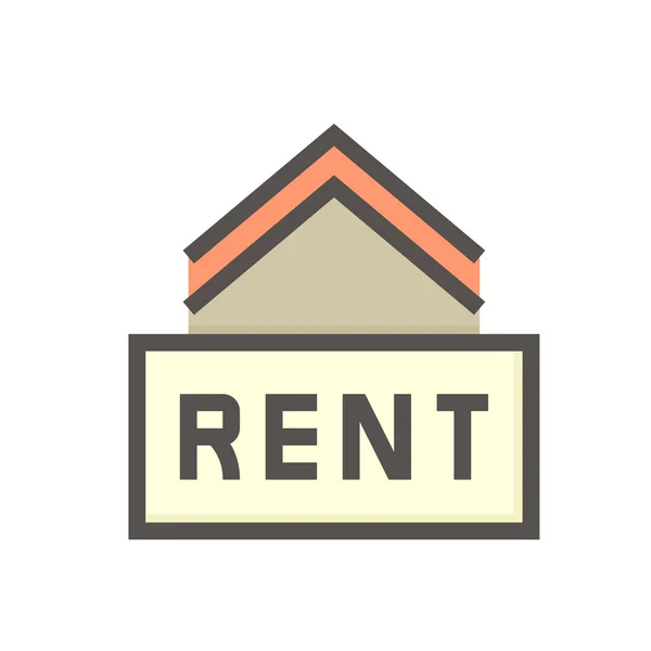 House Residential Building Rent Vector Icon Real Estate Property Home — Stock Vector