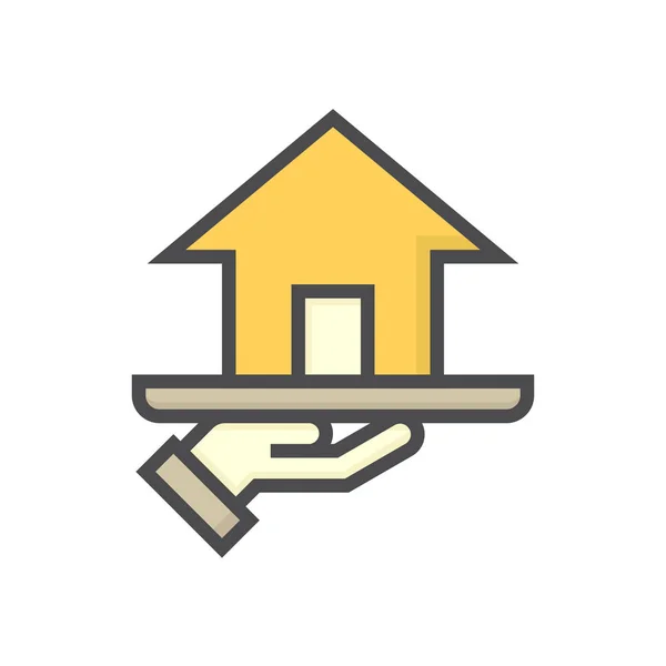 Propriedade Habitação Agente Ícone Vetor Corretores Imóveis Inclua Casa Edifício —  Vetores de Stock