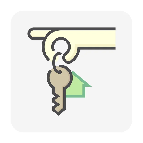 House Sale Buy Concept Vector Icon Consist Hand Holding Keyring — Stock Vector