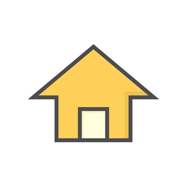 単純な形状ベクトルアイコン シンボルやピクトグラムのデザインと家や住宅の建物 購入または投資のための不動産または不動産 64X64ピクセル — ストックベクタ