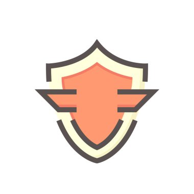 Kalkan vektör tasarımı. Simgenin basit şekli, işareti ya da sembolü. Güvenlik, koruma ve güvenlik kavramı. Aynı zamanda savunma, güvenlik ve koruma için. 48x48 piksel mükemmel ve düzenlenebilir çizgi vuruşu.