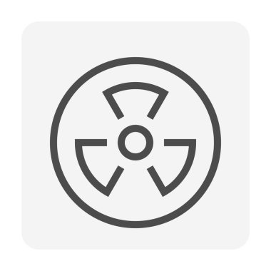 İyonize edilmiş radyasyon veya simge, işaret veya sembolün radyoaktif vektör tasarımı. Bu güvenlik, tehlike, tehlike ya da nükleer reaktör emisyonu tehlikesi uyarısı ya da uyarısı. 64x64 px.