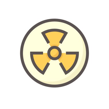 İyonize edilmiş radyasyon veya simge, işaret veya sembolün radyoaktif vektör tasarımı. Bu güvenlik, tehlike, tehlike ya da nükleer reaktör emisyonu tehlikesi uyarısı ya da uyarısı. 64x64 px.