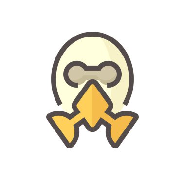 Hava temizleyici solunum cihazı ya da gaz maskesi ikonu. Bu kişisel koruyucu ekipman (PPE) N95 filtresi, şarjörü ve kayışından oluşur. Kaynakçıyı, ressamı gaz, toz, duman ve buhardan korumak için. 48x48 px