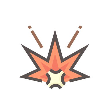 Basit şekilli ince çizgi dizaynını patlat. Bu simge, işaret, sembol ya da logo etkisi, patlama, atom bombası patlaması, nükleer silah. Ayrıca çarpma, kıvılcım ve dikkat. 64x64 piksel.