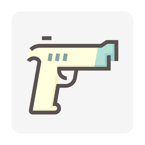 Hand Gun Pistol Vector Icon Gun Automatic Machine Weapon Consist — Stock Vector