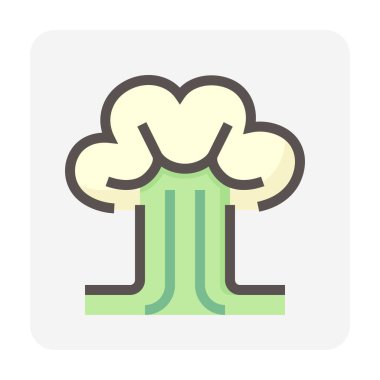 Basit şekilli ince çizgi dizaynını patlat. Bu simge, işaret, sembol ya da logo etkisi, patlama, atom bombası patlaması, nükleer silah. Ayrıca çarpma, kıvılcım ve dikkat. 48x48 piksel.