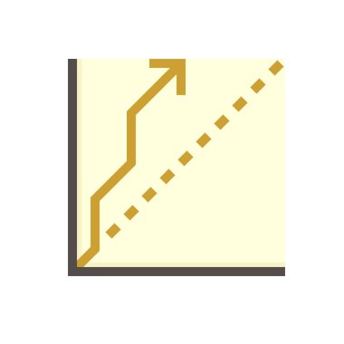 Okla ölçüt ve artan grafik veya grafik vektör tasarımı. Veritabanı ile karşılaştırmak için test performansının istatistiksel verileri. Rapor ve sunum için grafik ögesi. 48x48 px.
