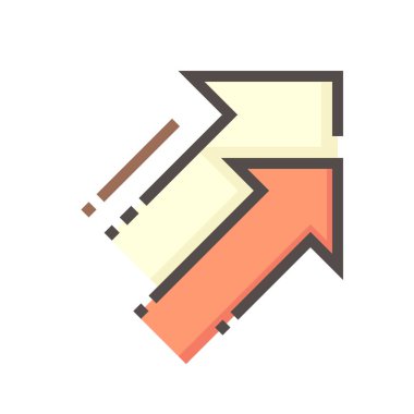 Ok vektör tasarımını yükseltiyorum. Bu simge, yukarı yönde işaretli veya simgeli. Büyüme, başarı ya da ticari kazanç kavramı, finans. Bilgi, şablon ve pankart için grafik ögesi. 48x48 px.