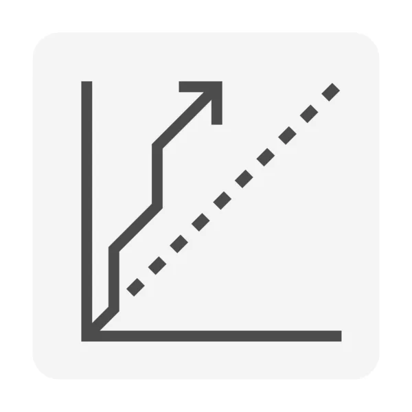 Benchmark Und Erhöhung Des Diagramm Oder Diagrammvektorsymboldesigns Mit Pfeil Nach — Stockvektor