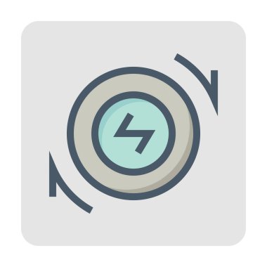 Her araba vektör ikonu dizaynı yan görünümde. Lastik, alaşım ve elektrikli motordan oluşuyor. Çevir ve gücü yola yönlendir. Yeşil ve temiz enerjiyle nakliye teknolojisi. 48x48 piksel.