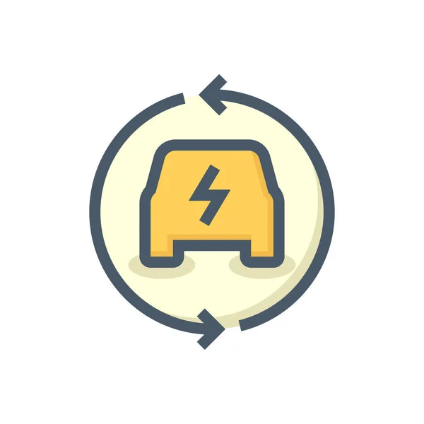 Icône Vectorielle Véhicule Électrique Compose Voiture Électrique Flèche Cette Charge — Image vectorielle