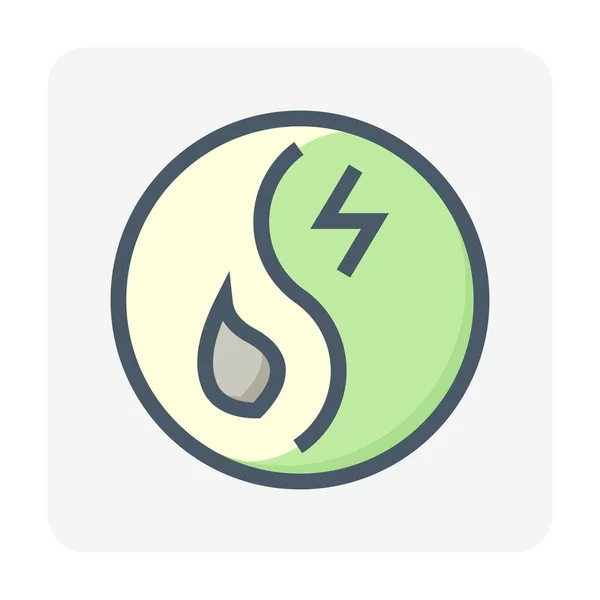 Конструкция Вектора Гибридной Энергии Иконка Знак Символ Состоят Топлива Электричества — стоковый вектор