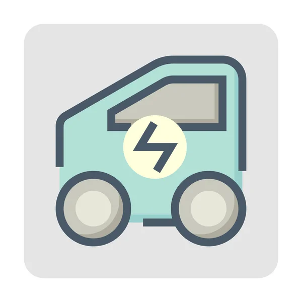Vektor Symbol Für Elektrofahrzeuge Besteht Aus Kompakt Oder Kleinwagen Seitenansicht — Stockvektor