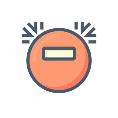 Robotik elektrikli süpürge ya da ekipman vektör ikonu. Ev işi için akıllı otomatik kontrol teknolojisi olan ev aletleri. Evin ya da evin kirli zeminini temizlemeye. 48x48 px.