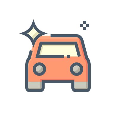 Araba parlatıcısı vektör simgesi tasarımı. Oto temizleme, cilalama, cilalama, cilalama, cilalama ve cilalama ile o temiz, parlak ve parlak yüzey. 48x48 piksel mükemmel ve düzenlenebilir vuruş.