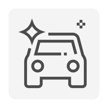 Araba parlatıcısı vektör simgesi tasarımı. Oto temizleme, cilalama, cilalama, cilalama, cilalama ve cilalama ile o temiz, parlak ve parlak yüzey. 48x48 piksel mükemmel ve düzenlenebilir vuruş.