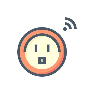 Dijital zamanlayıcı vektör simgesi. Programlanabilir elektronik donanım, saat, elektrik prizi prizi prizi prizi elektrik gücünü geciktirme, geri sayım, açma ve kapatmadan oluşur. 48x48 px.