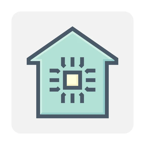 Ícone Casa Inteligente Vetor Automação Residencial Consistem Casa Casa Microchip —  Vetores de Stock