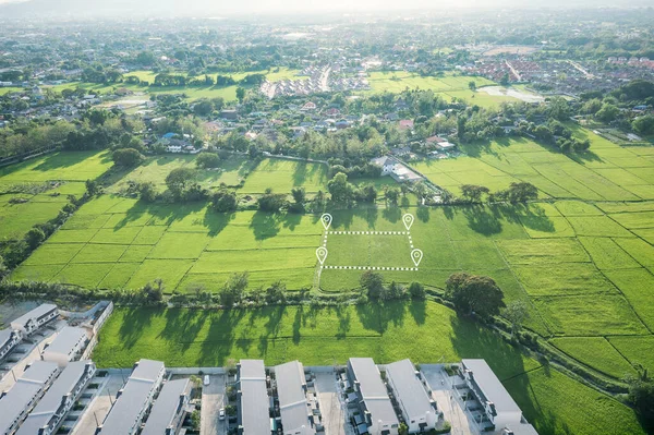 Land Plot Aerial View Identify Registration Symbol Vacant Area Map — Stock Photo, Image