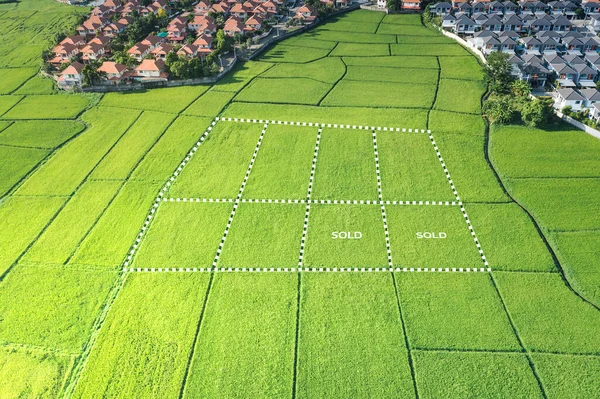 Terreno Venta Inversión Vista Aérea Incluye Campo Verde Granja Agrícola — Foto de Stock