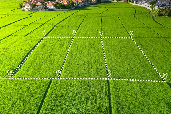 Terreno Vista Aérea Identifique Símbolo Registro Del Área Vacante Para —  Fotos de Stock