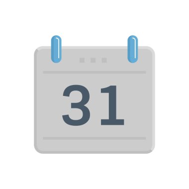 Beyaz arkaplanda izole edilmiş Advent takvim vektör ikonu tasarımı kare kağıtta 31 sayıdan oluşur. Geri sayım konsepti, geçen yıl, son teslim tarihi ya da atama. Masa başı için dekoratif nesne