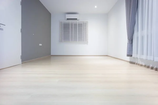 Empty Room Bedroom Night Interior House Consist Wooden Laminate Floor — Stock Photo, Image