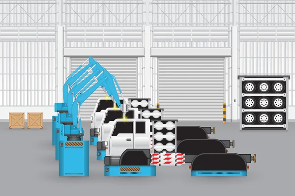 Робот автомобільного заводу — стоковий вектор