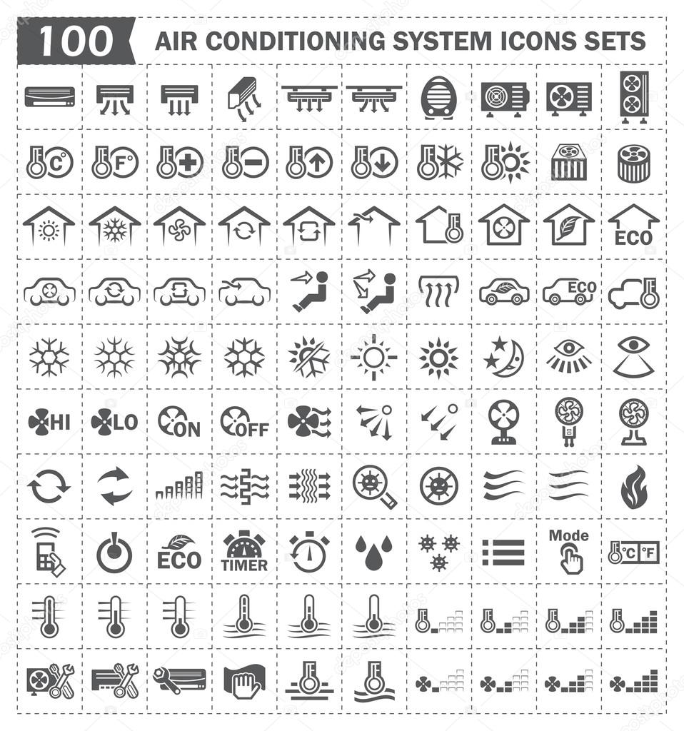 Symbol für die steuerung des gefrierschranks. symbol für die klimaanlage  des autos oder hauses. symbol für die automatische kühlung oder abtauung