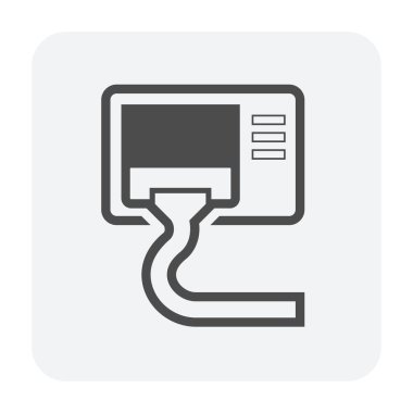 Yoğunlaştırıcı temizlik ikonu, havalandırma havalandırma havalandırma sisteminin bir parçası. Elektrik süpürgesi, hava akışı, soğutma, ısı havalandırması, verimlilik ve enerji tasarrufu için ısı bobinindeki tozu temizler..