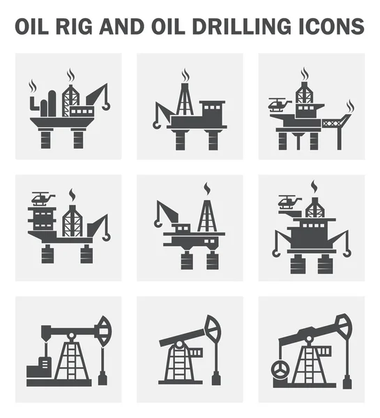 Ícones da indústria petrolífera —  Vetores de Stock