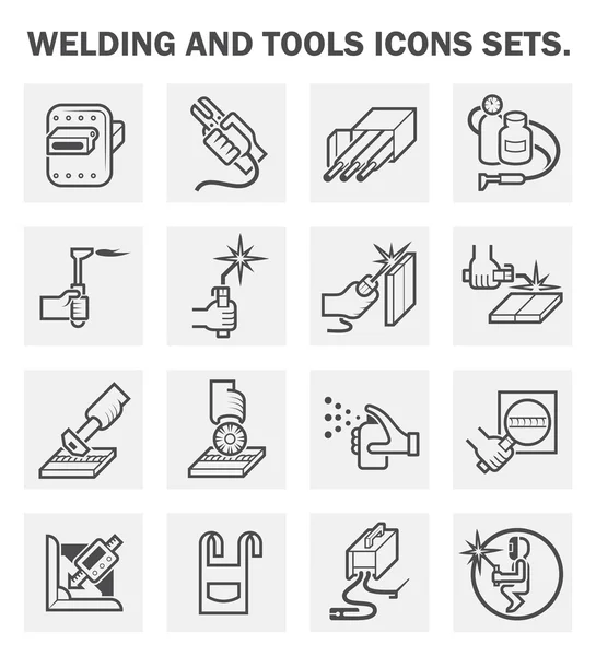 Iconos de herramientas de soldadura — Vector de stock