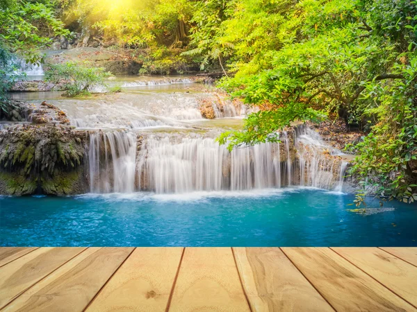 Waterfall wood floor — Stock Photo, Image