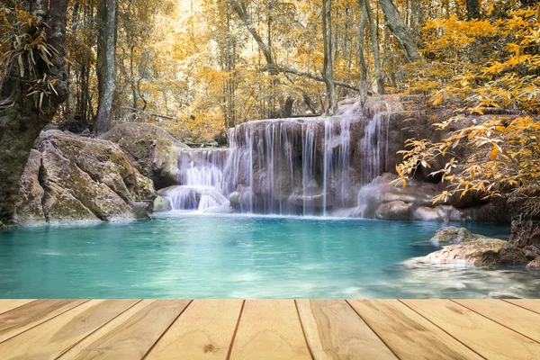 Waterfall wood floor — Stock Photo, Image