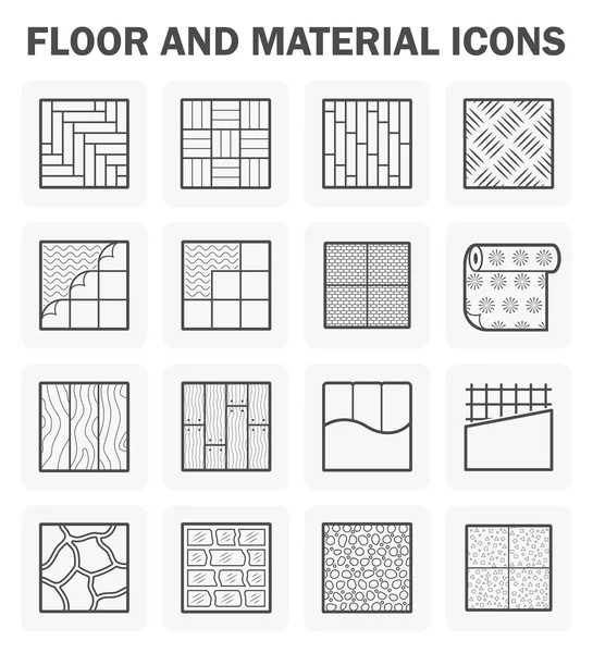 Fußboden-Icons. — Stockvektor