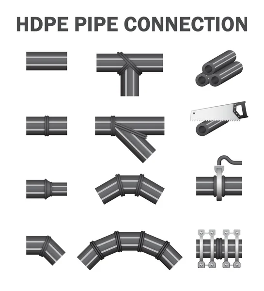 Подключение трубы HDPE — стоковый вектор