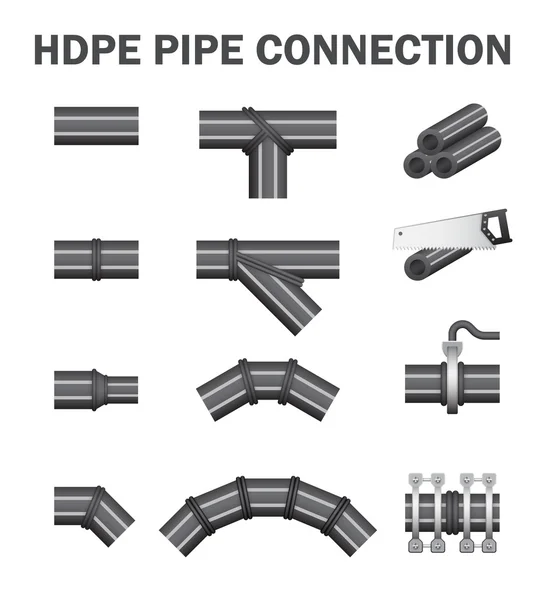 Połączenia rur HDPE — Wektor stockowy