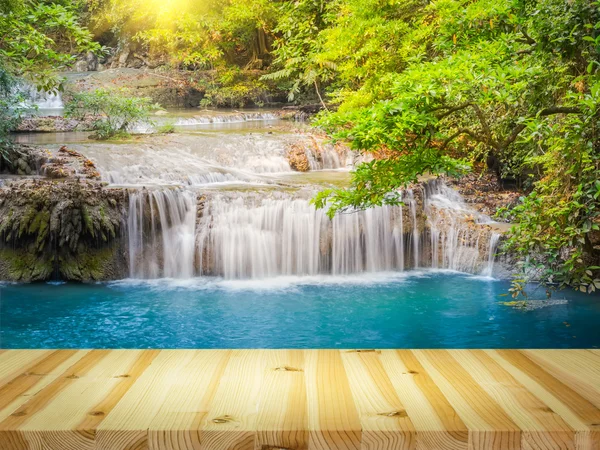 Waterfall wood floor — Stock Photo, Image