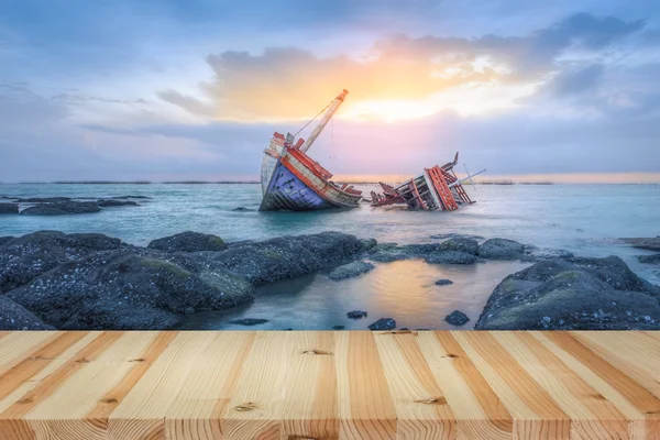 Shipwrecks wood floor — Stock Photo, Image