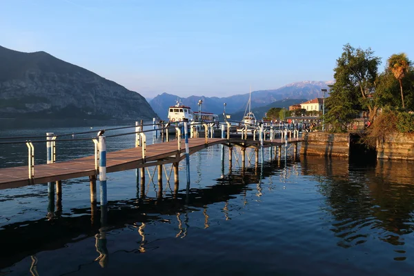 Marina şehir Iseo Lake Iseo, İtalya
