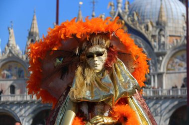 Venedik karnaval maskesi. Venice İtalya, 20 Şubat 2017